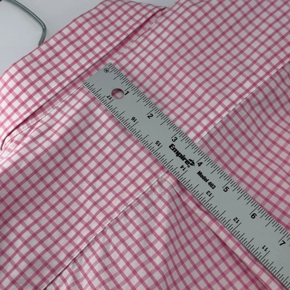 Vineyard Vines Murray Shirt Mens Large Pink Gingham Classic Fit Cotton Classic
